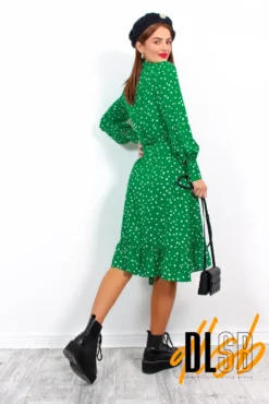 Some Like It Dot - Green Polka Dot Midi Wrap Dress -Glamoros Clothing Shop SomeLikeItDot GreenPolkaDotMidiWrapDress1
