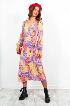 Soul Of Sunshine - Purple Multi Printed Midi Dress