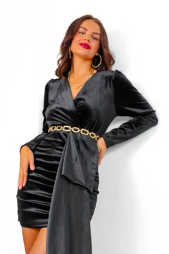 Spellbound - Black Velvet Mini Dress 9 Spellbound - Black Velvet Mini Dress -Glamoros Clothing Shop Spellbound BlackVelvetMiniDress 1