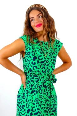 Spot My Baby - Green Leopard Print Midi Dress -Glamoros Clothing Shop SpotMyBaby GreenLeopardPrintMidiDress 1 scaled