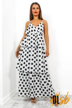 Spots Your Problem? - White Polka Dot Maxi Dress -Glamoros Clothing Shop SpotsYourProblem WhitePolkaDotMaxiDress 1
