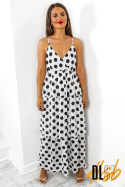 Spots Your Problem? - White Polka Dot Maxi Dress -Glamoros Clothing Shop SpotsYourProblem WhitePolkaDotMaxiDress 3