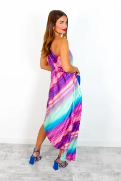 Stay Classy - Multi Pastel Ombre One Shoulder Midi Dress 11 Stay Classy - Multi Pastel Ombre One Shoulder Midi Dress -Glamoros Clothing Shop StayClassy MultiPastelOmbreOneShoulderMidiDress 3