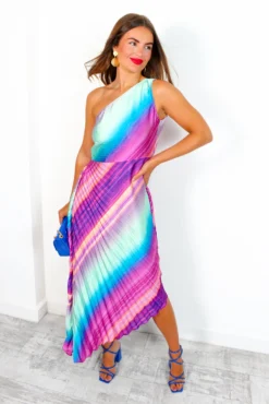 Stay Classy - Multi Pastel Ombre One Shoulder Midi Dress 9 Stay Classy - Multi Pastel Ombre One Shoulder Midi Dress -Glamoros Clothing Shop StayClassy MultiPastelOmbreOneShoulderMidiDress 4