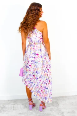 Stay Classy - White Purple Floral One Shoulder Midi Dress 15 Stay Classy - White Purple Floral One Shoulder Midi Dress -Glamoros Clothing Shop StayClassy WhitePurpleFloralOneShoulderMidiDress 4