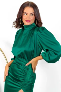 Steal Your Heart - Forest Satin Midi Dress -Glamoros Clothing Shop StealYourHeart ForestSatinMidiDress 6