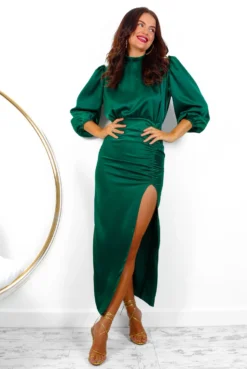 Steal Your Heart - Forest Satin Midi Dress -Glamoros Clothing Shop StealYourHeart ForestSatinMidiDress 7