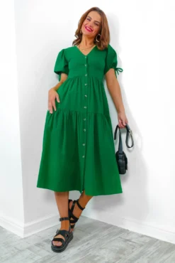 Sweet Amore - Green Tiered Midi Dress -Glamoros Clothing Shop SweetAmore GreenTieredMidiDress2