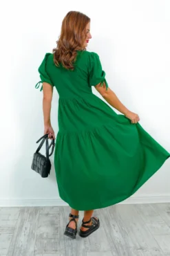 Sweet Amore - Green Tiered Midi Dress -Glamoros Clothing Shop SweetAmore GreenTieredMidiDress3