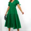 Sweet Amore - Green Tiered Midi Dress