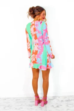 Sweetie - Pastel Multi Mini Dress -Glamoros Clothing Shop Sweetie PastelMultiMiniDress 1