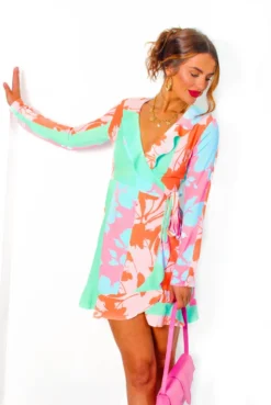 Sweetie - Pastel Multi Mini Dress -Glamoros Clothing Shop Sweetie PastelMultiMiniDress 5