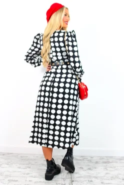 Thats My Opinion - Black White Polka Dot Midi Dress -Glamoros Clothing Shop That sMyOpinion BlackWhitePolkaDotMidiDress 2