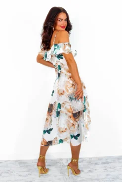 The Hot List - White Floral Wrap Dress -Glamoros Clothing Shop TheHotList WhiteFloralWrapDress3