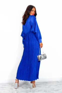 The Next Chapter - Cobalt Pleated Maxi Dress -Glamoros Clothing Shop TheNextChapter CobaltPleatedMaxiDress1