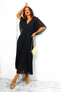 Timeless - Black Pleated Maxi Dress -Glamoros Clothing Shop Timeless BlackPleatedMaxiDress 1 3b98ef41 fbc4 43e2 98fb 793b6de26f50