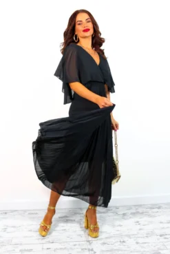 Timeless - Black Pleated Maxi Dress -Glamoros Clothing Shop Timeless BlackPleatedMaxiDress 5 f75f09de 4d3f 4c88 aae6 e1c1fc2c02f3