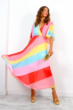 Timeless - Candy Stripe Pleated Midi Dress