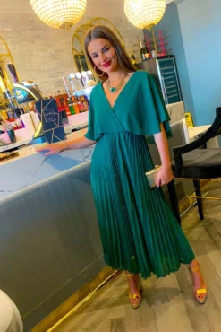 Timeless - Forest Pleated Maxi Dress 10 Timeless - Forest Pleated Maxi Dress -Glamoros Clothing Shop Timeless Forest Pleated Maxi Dress1