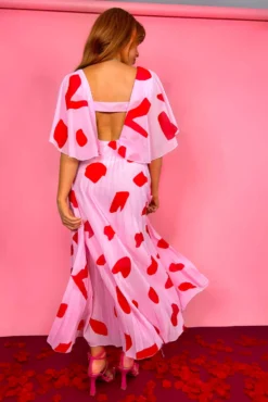 Timeless - Red Pink Pleated Maxi Dress 14 Timeless - Red Pink Pleated Maxi Dress -Glamoros Clothing Shop Timeless Red Pink Pleated Maxi Dress 4 10bd7ab3 7317 4bc9 aa61 beeee2f351c5