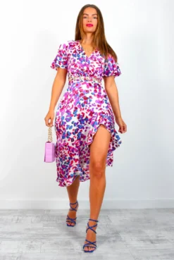 Totally Frilling - Purple Multi Spotted Midi Dress -Glamoros Clothing Shop TotallyFrilling PurpleMultiSpottedMidiDress 5