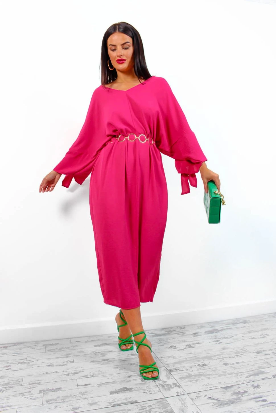 V My Baby - Fuchsia Maxi Dress 3 V My Baby - Fuchsia Maxi Dress - Image 3