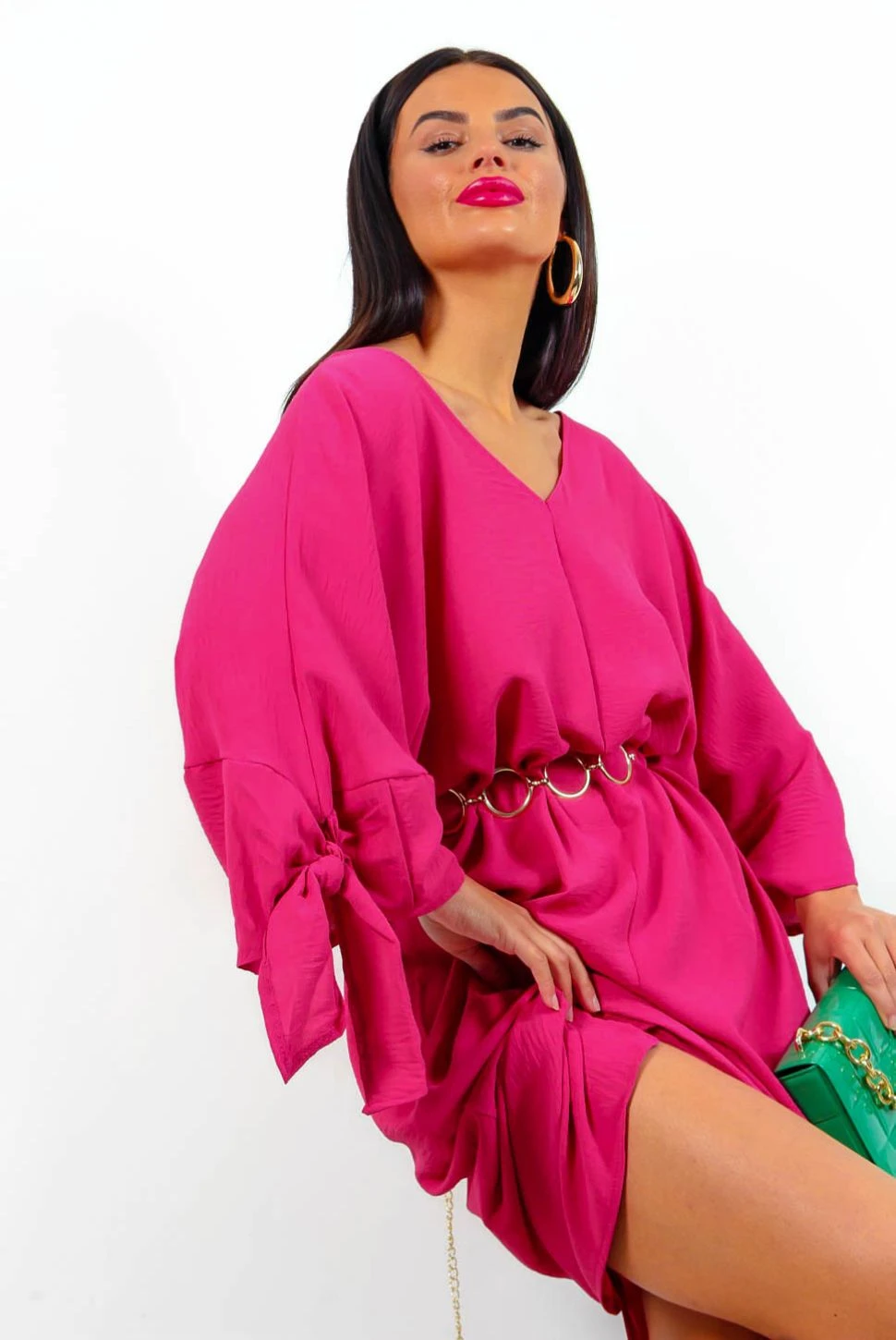 V My Baby - Fuchsia Maxi Dress 4 V My Baby - Fuchsia Maxi Dress - Image 4
