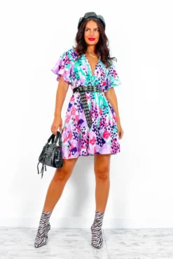 What A Hottie - Lilac Multi Animal Print Mini Dress