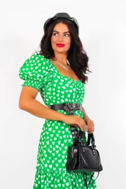 What A Sweetheart - Green Abstract Heart Mini Dress -Glamoros Clothing Shop WhatASweetheart GreenAbstractHeartMiniDress5