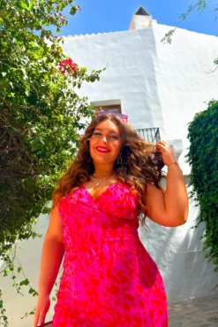 Wild About You - Pink Red Animal Print Midi Dress -Glamoros Clothing Shop Wild About You Pink Red Animal Print Midi Dress1