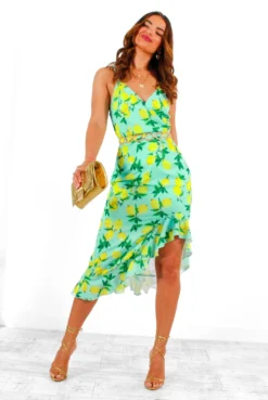 Wild About You - Green Lemon Print Midi Dress -Glamoros Clothing Shop WildAboutYou GreenLemonPrintMidiDress 2