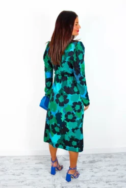 Wrap This Up - Forest Multi Floral Midi Wrap Dress -Glamoros Clothing Shop WrapThisUp ForestMultiFloralMidiWrapDress 1