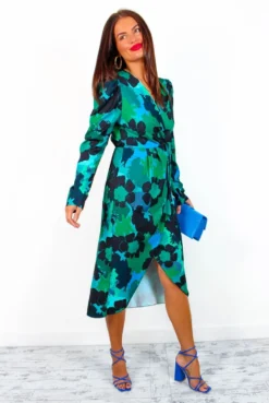 Wrap This Up - Forest Multi Floral Midi Wrap Dress -Glamoros Clothing Shop WrapThisUp ForestMultiFloralMidiWrapDress 2