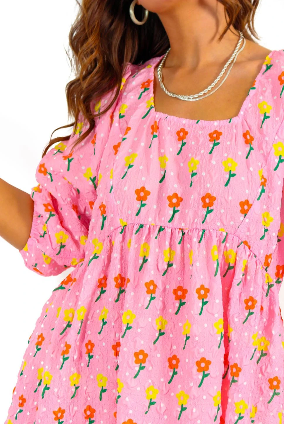 Liquorish Your Dream Girl - Pink Floral Mini Smock Dress 3 Liquorish Your Dream Girl - Pink Floral Mini Smock Dress - Image 3