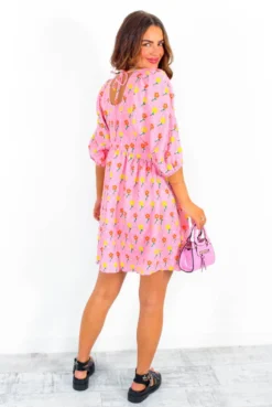 Liquorish Your Dream Girl - Pink Floral Mini Smock Dress 11 Liquorish Your Dream Girl - Pink Floral Mini Smock Dress -Glamoros Clothing Shop YourDreamGirl PinkFloralMiniSmockDress 2