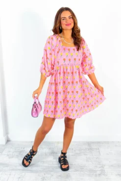 Liquorish Your Dream Girl - Pink Floral Mini Smock Dress 9 Liquorish Your Dream Girl - Pink Floral Mini Smock Dress -Glamoros Clothing Shop YourDreamGirl PinkFloralMiniSmockDress 3