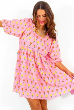 Liquorish Your Dream Girl - Pink Floral Mini Smock Dress 10 Liquorish Your Dream Girl - Pink Floral Mini Smock Dress -Glamoros Clothing Shop YourDreamGirl PinkFloralMiniSmockDress 4