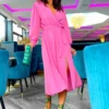 Yours To Keep - Candy Pink Midi Dress