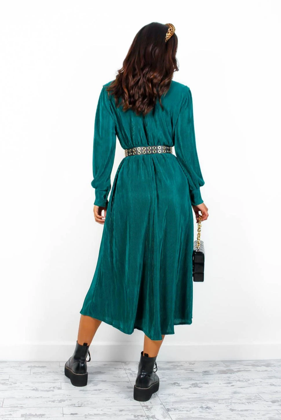 Yours To Keep - Forest Plisse Midi Dress 5 Yours To Keep - Forest Plisse Midi Dress - Image 5