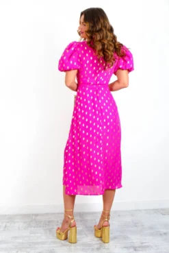 Got The Flower - Fuchsia Gold Foil Spot Midi Dress 11 Got The Flower - Fuchsia Gold Foil Spot Midi Dress -Glamoros Clothing Shop image 00d209f3 a241 489b 9285 ed7c8a08f3ac